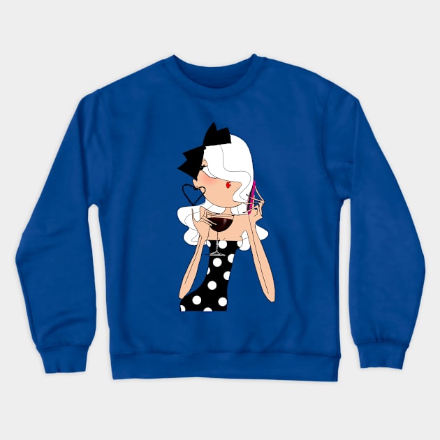 Georgiana on the phone Crewneck Sweatshirt by Marcio Alek